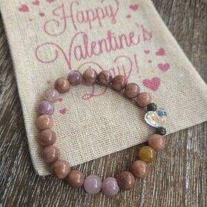 Chic Beaded Bracelet with Heart Charm